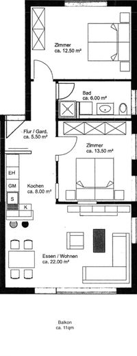 Grundriss FeWo Trittschennest